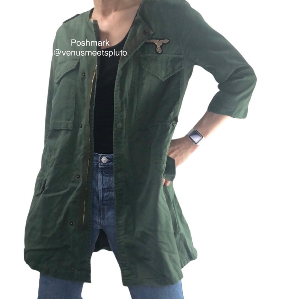 Ochirly Utility Jacket Flight Military Cargo Sz M Army Green Grunge Punk Trench